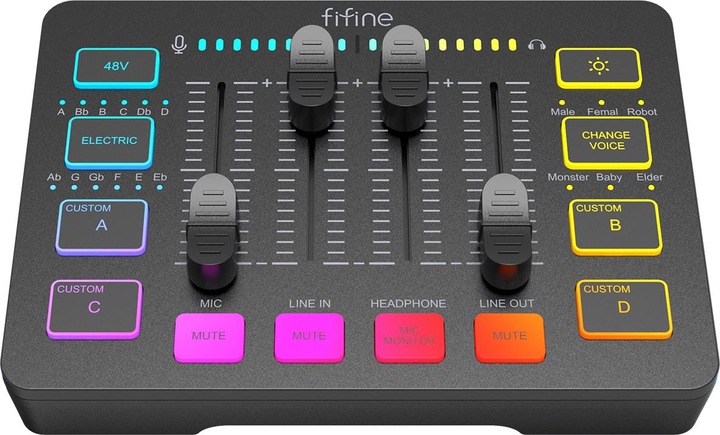Produktbild Fifine Gaming Audio Mixer SC3, 4-Kanal