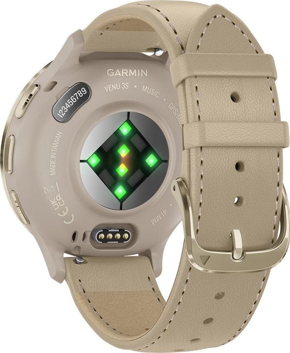 Immagine prodotto Garmin Smartwatch VENU 3S (18 mm, Acciaio inossidabile, Cuoio, Materiale sintetico, Pelle di vitello)