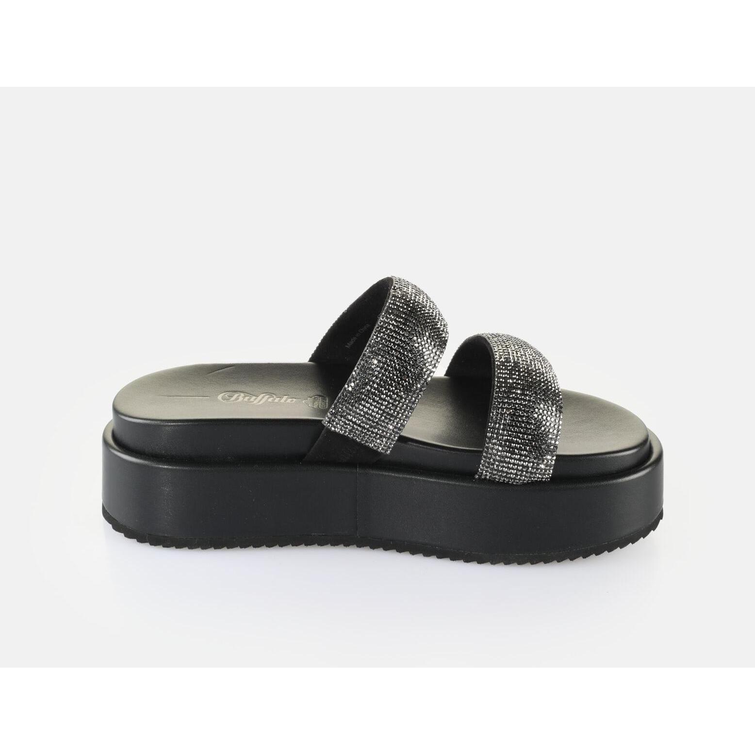 Buffalo, Damen, Sandalen, sandalen für en noa ts - vegan glitter, Schwarz, (38)