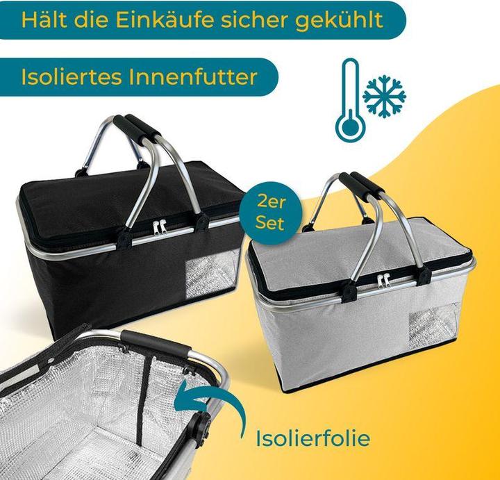 Image du produit Hermex Panier d'achat Set Panier d'achat thermique Panier de transport Panier réfrigérant Carrybag (25 l)