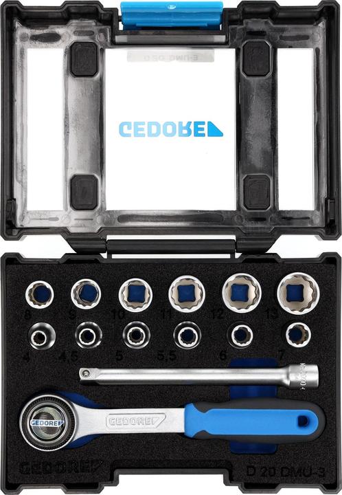 Actual product image Gedore D 20 DMU-3 Socket spanner set 1/4" 13 pieces UD profile 4-13 mm (10 mm, 11 mm, 12 mm, 13 mm, 4 mm, 4.5 mm, 5 mm, 5.5 mm, 6 mm, 7 mm, 8 mm, 9 mm)