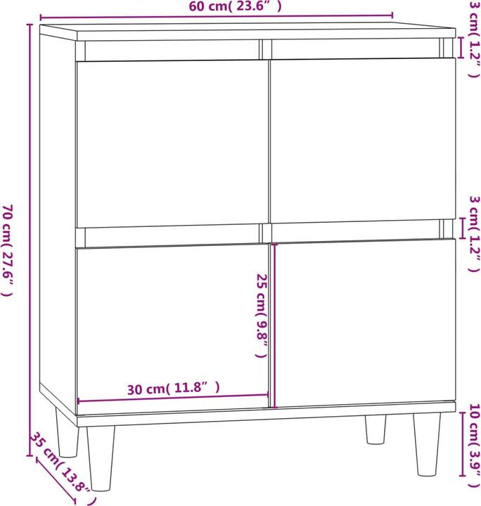 Image du produit vidaXL Sideboard (60 x 60 x 70 cm)
