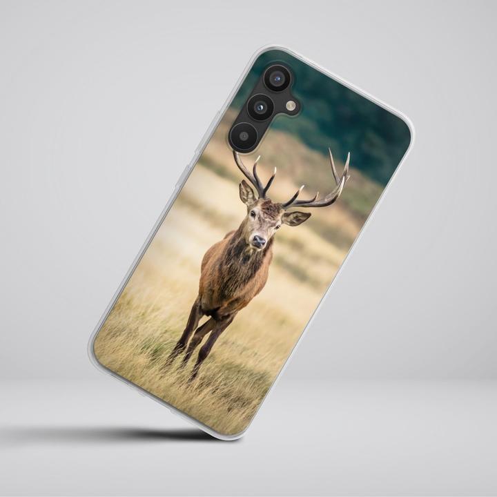 Produktbild DeinDesign Silikon Hülle für Samsung Galaxy A34 5G Handyhülle Case Smartphone Schutzhülle Hirsch Wald Wiese (Samsung Galaxy A34 5G)