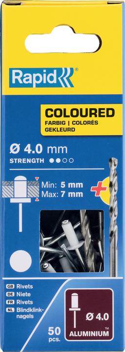 Produktbild Rapid Weisse Blindniete Ø 4,0 x 10 mm