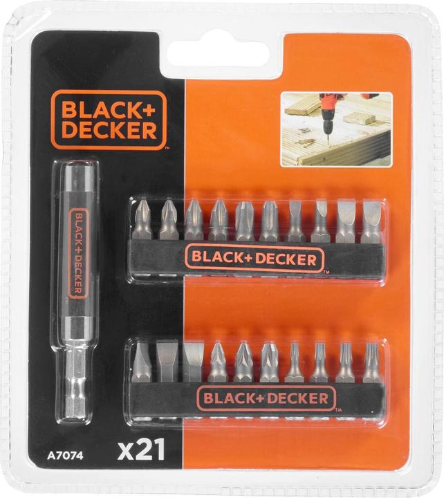 Actual product image Black & Decker 20 screw.bits + magnet.drive guide