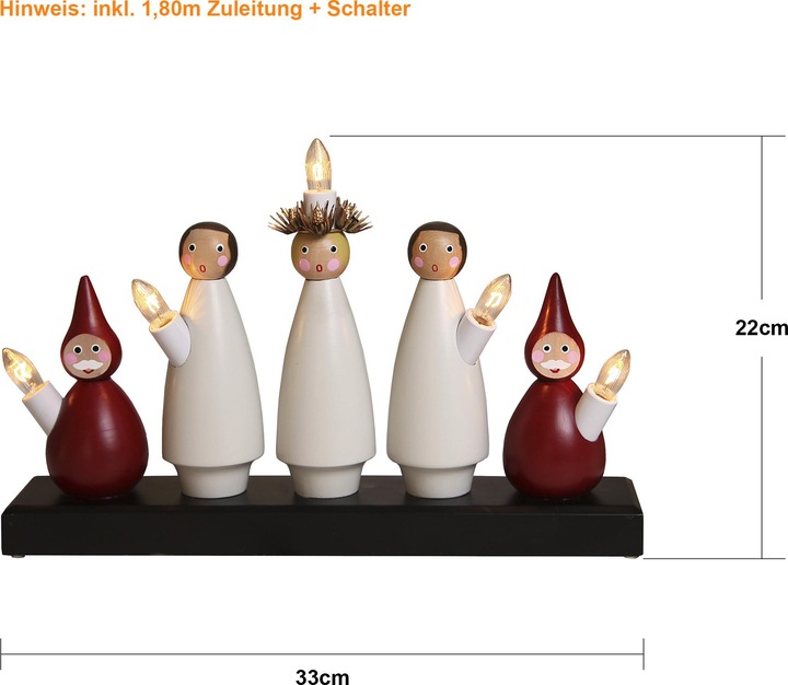 Produktbild Star Trading Dekoleuchte Luciakör, Holz, rot-weiss