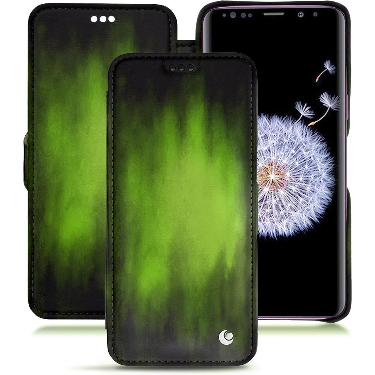 Noreve Lederschutzhülle horizontal (Samsung Galaxy S9+), Smartphone Hülle, Grün