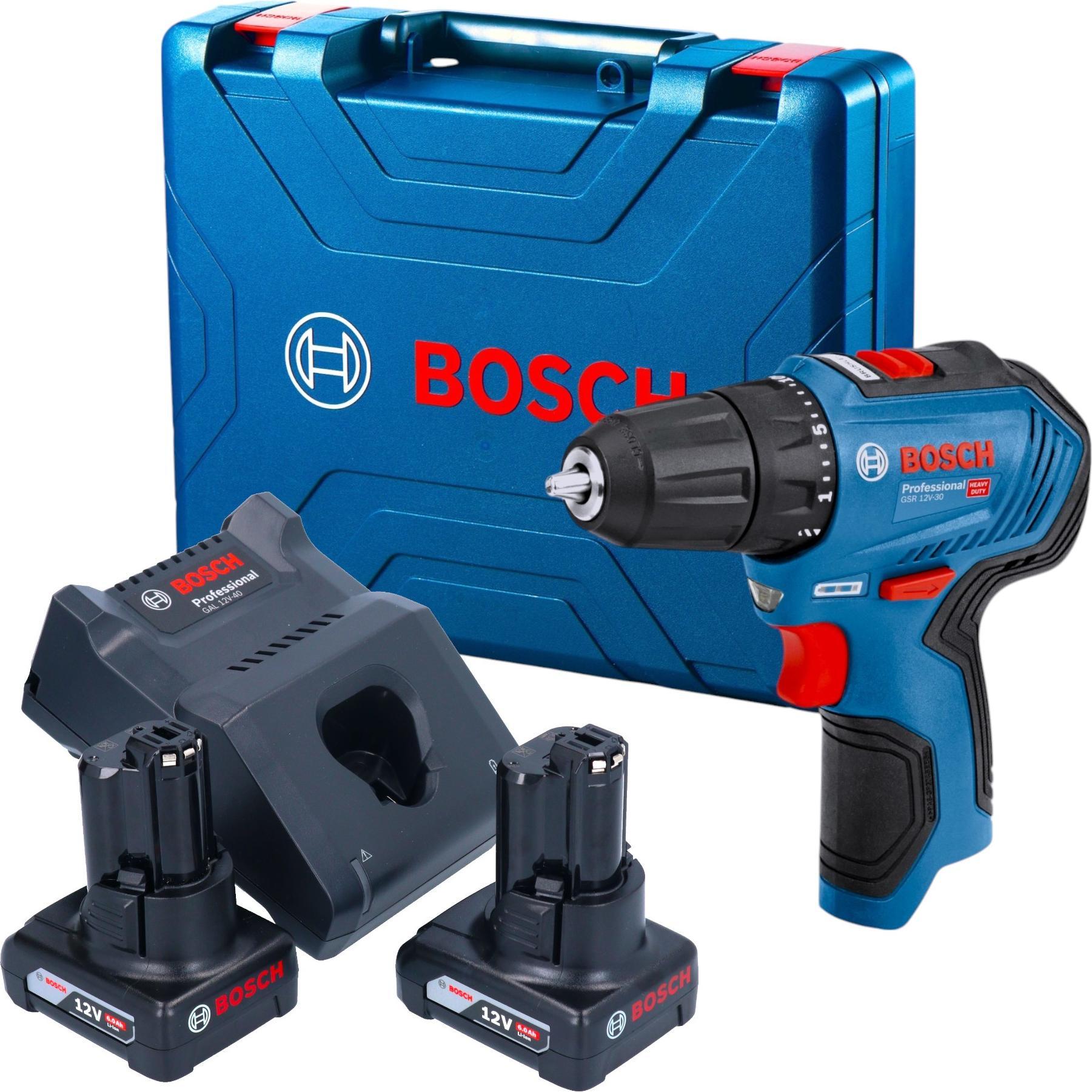 Bosch Professional, Bohrmaschine + Akkuschrauber, Bosch GSR 12V-30 Professional Akku Bohrschrauber 12 V 30 Nm Brushless ...