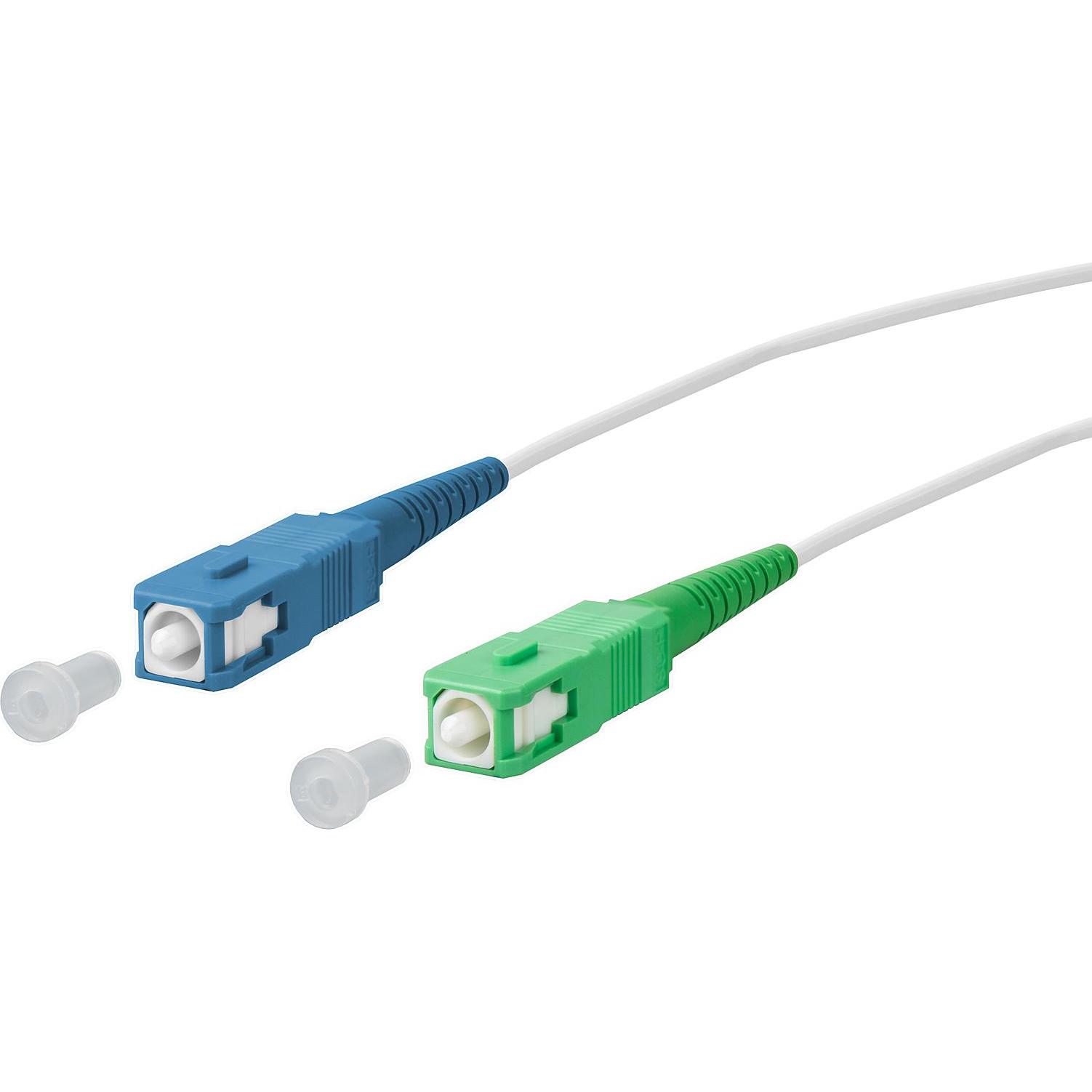 Metz Connect OpDAT Patchkabel SC UPC/SC APC OS2 weiss, 2,0 m 151P7EOEA20E (2 m), Netzwerkkabel