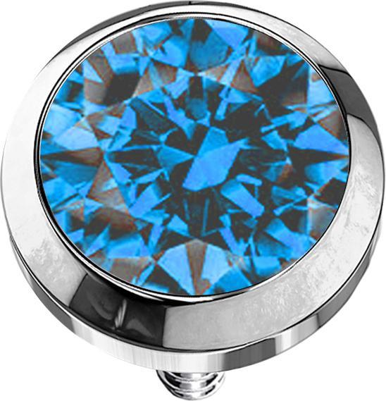 Immagine prodotto Star Piercing Ancora dermica argento con cristallo azzurro (Titanio, senza ottone)
