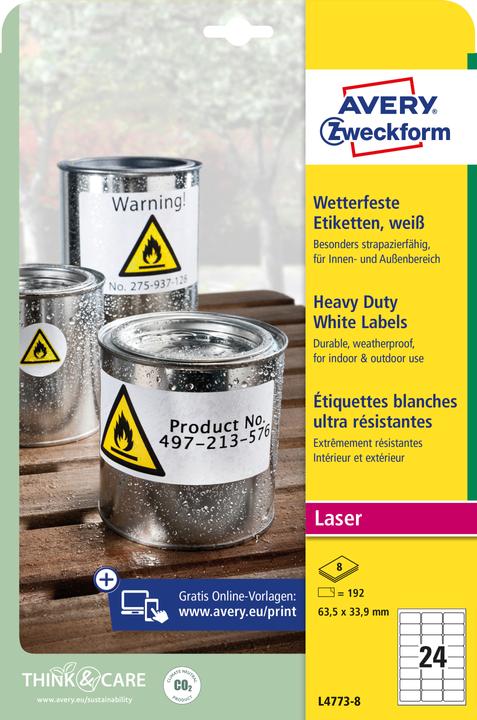 Image du produit Avery étiquettes résistantes aux intempéries