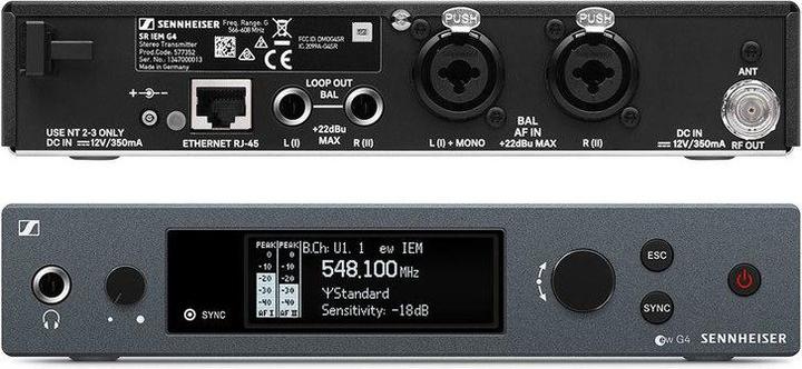 Actual product image Sennheiser EW IEM G4-TWIN-B sets for wireless monitoring systems 626 - 668 MHz LED (Wireless audio transmission)