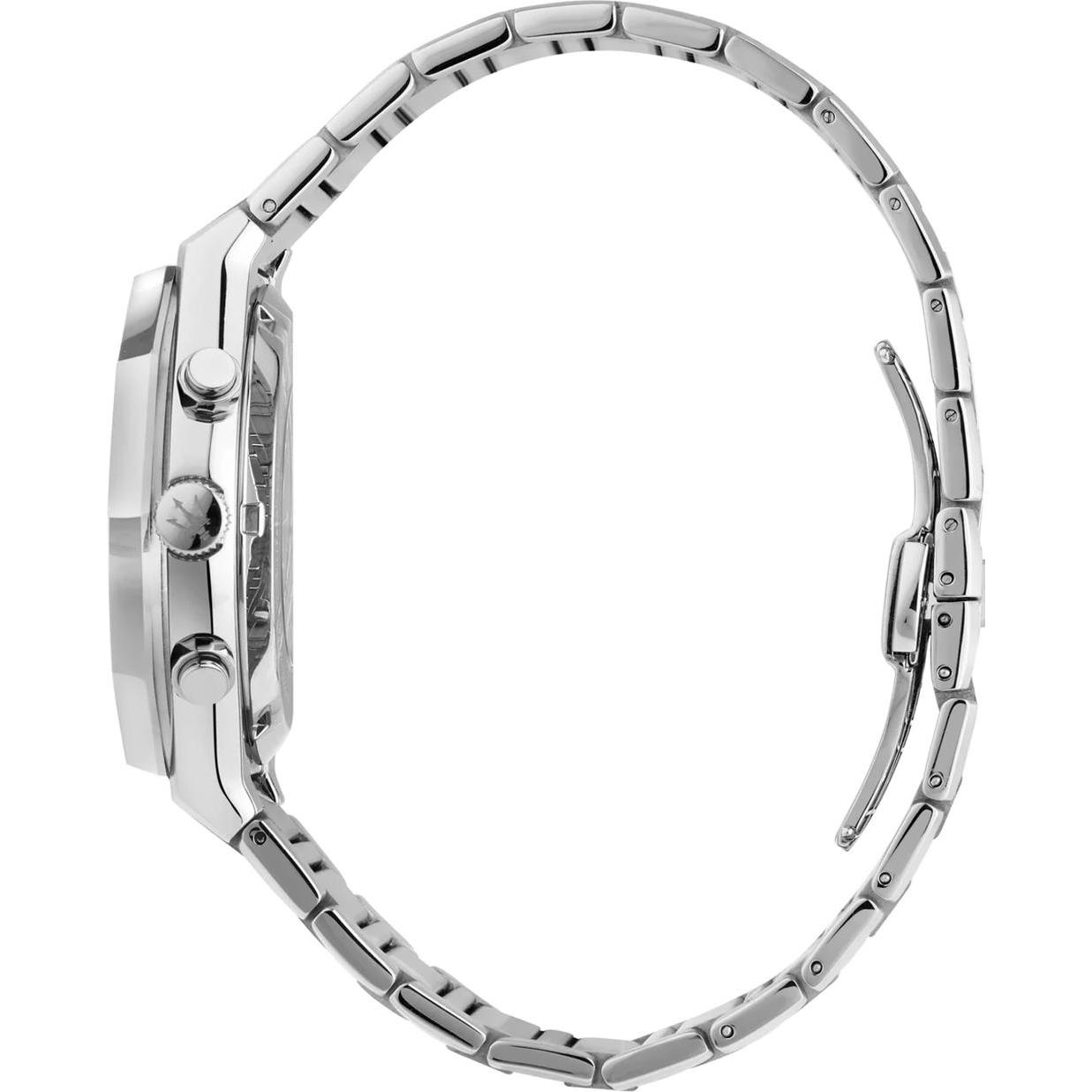 Thumbnail - Maserati, Armbanduhr, Stile, Silber, (Chronograph, 45 mm)