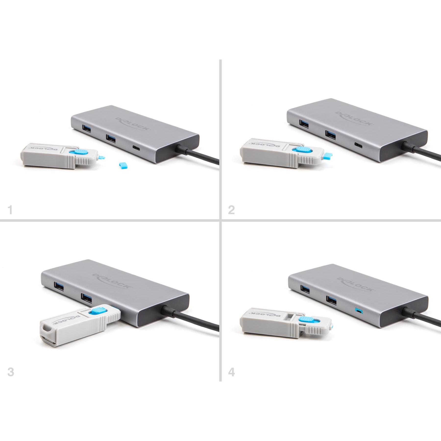 Thumbnail - Delock 10 Port Blocker für USB Type-C Buchse, Notebook Security, Blau