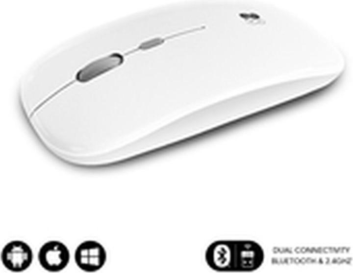 Actual product image Subblim Raton Dual Flat Rate Mouse White Rechargeable (Wireless)