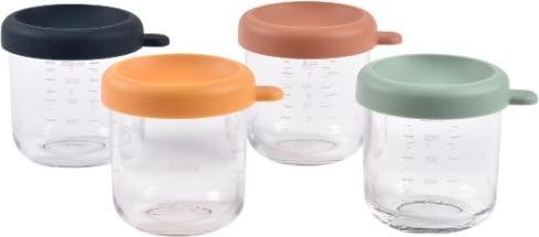 Beaba Set de portions en verre 4 pcs. 250ml mélange de couleurs