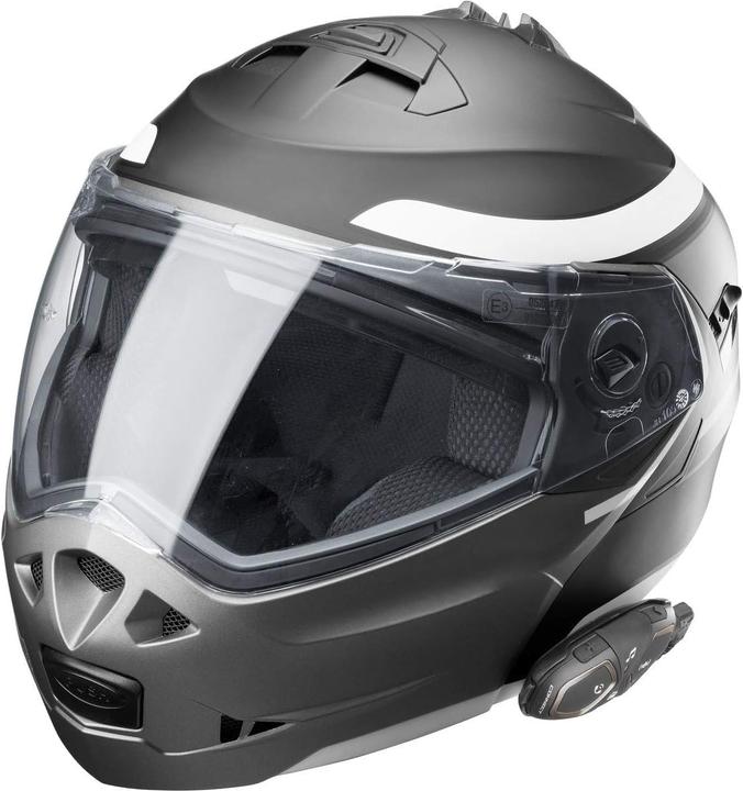 Actual product image Interphone Dual intercom for motorbike helmet, stereo, 300 m range, 12 h runtime, waterproof (Set of 2)