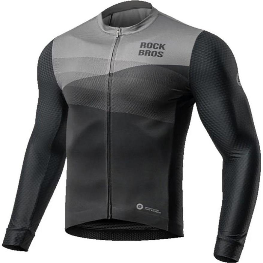 Rockbros, Herren, Velotrikot, cycling jersey 15120009005 long sleeve spring/summer XXL - black (XXL), Schwarz, XXL