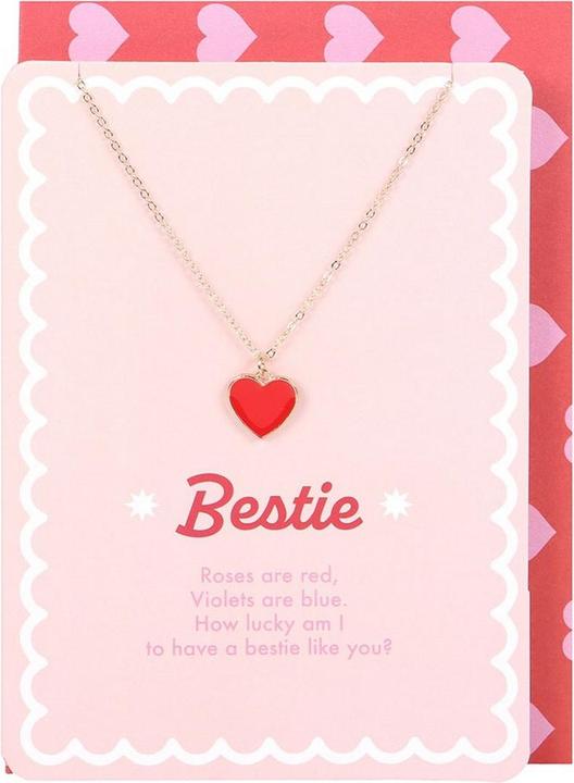 Immagine prodotto Something Different Bestie Smalto Cuore Collana e Carta Set (Acciaio inossidabile, Carta, Smalto)