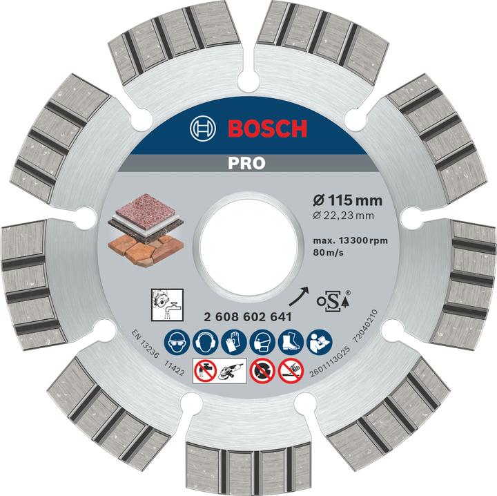 Immagine prodotto Bosch Professional Zubehör Disco diamantato PRO Multi Material, 115 x 22,23 mm