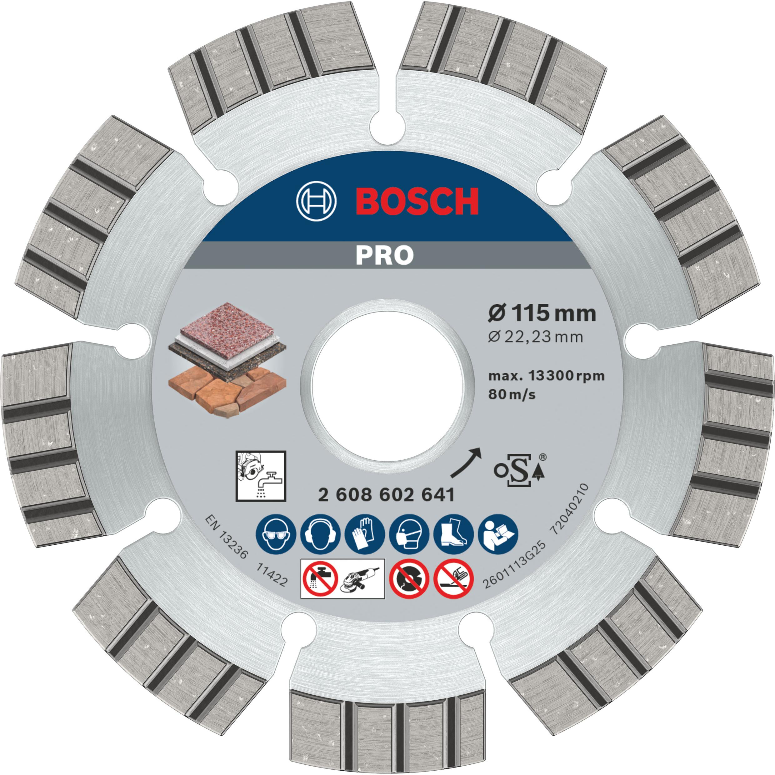 Bosch Professional Zubehör, Sägeblatt, PRO Multi Material Diamanttrennscheibe, 115 x 22,23 mm