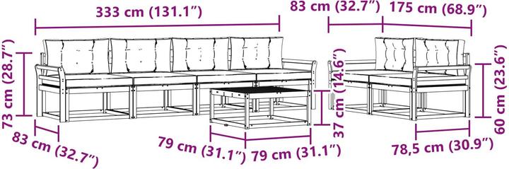 Produktbild vidaXL Outdoor-Sofa