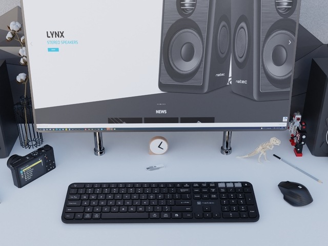 Actual product image Genesis Octopus 2 Us Wireless Keyboard + Bluetooth Mouse + USB 2.4 Ghz (US, Wireless)