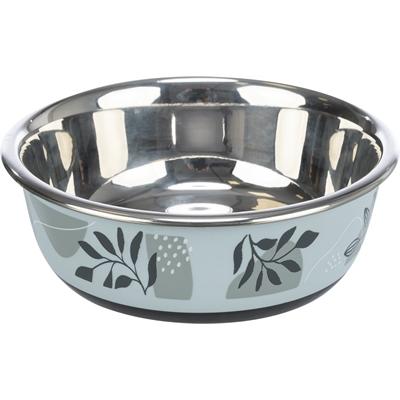 Trixie Voerbak Waterbak Rvs / Kunststof / Rubber Blauw / Grijs (1.60 l), Futternapf