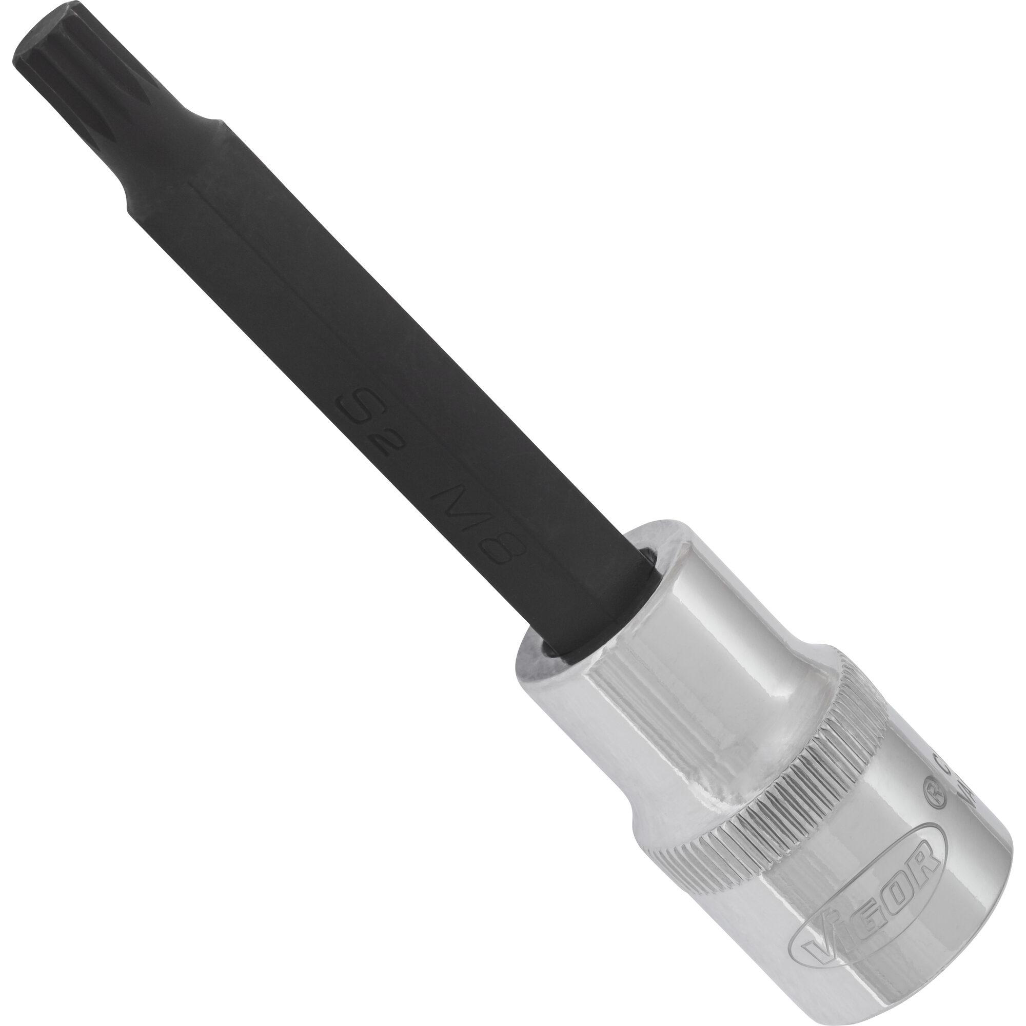 Vigor, Steckschlüssel + Stecknuss, Innenvielzahn Schraubendreher-Einsatz (XZN) ∙ V2067 ∙ Vierkant12,5 mm (1/2 Zoll) ∙ In...