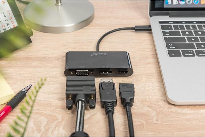 Produktbild Digitus USB Typ-C zu (HDMI, DP, VGA, 8.80 cm)