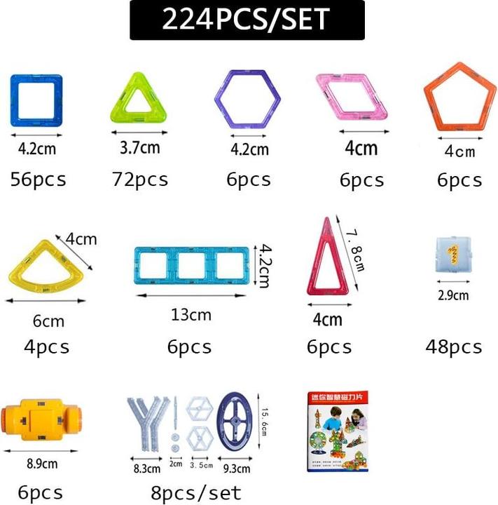 Produktbild JTI Magnetische Bauteile - Ein perfektes Geschenk für Kinder (224 Stück)