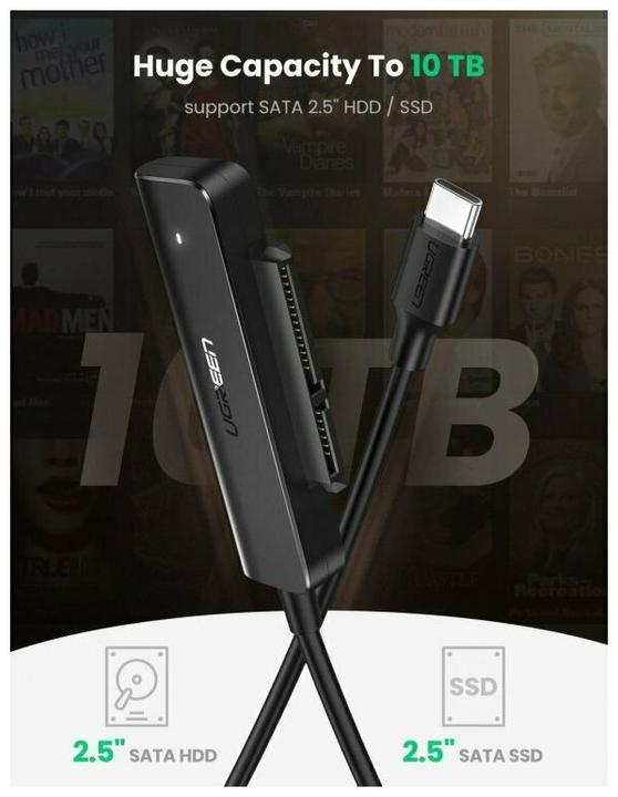 Immagine prodotto Ugreen Adattatore da USB-C a SATA 3.0 per HDD SSD da 2,5" SATA