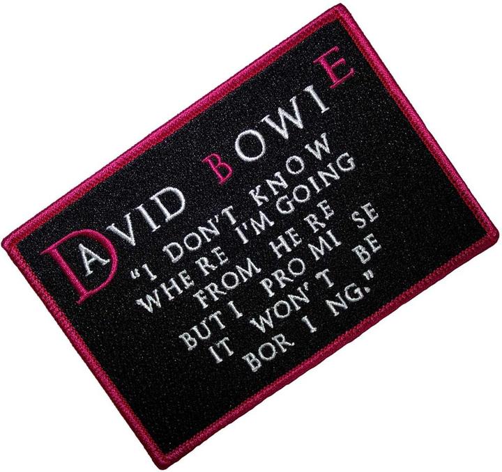 Actual product image David Bowie I Dont Know Where I'm Going Iron On Patch (1 pcs., 7.90 x 12 cm)