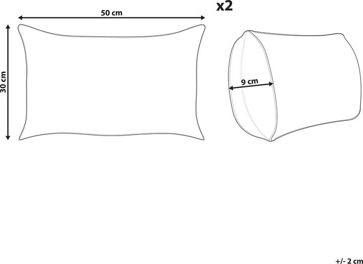 Produktbild Beliani Dekokissen Cord Cremeweiss 47 × 27 cm 2er Set MILLET (30 x 50 cm)