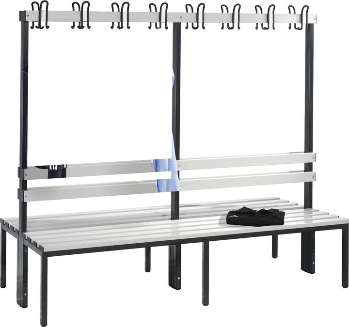 Produktbild C+P Garderobenbank BASIC, doppelseitig (196 cm, 165 cm)