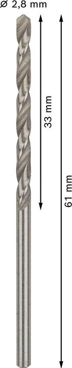 Actual product image Bosch Professional Zubehör PRO Metal HSS-G twist drill, 2.8 x 33 x 61 mm (2.8 mm)