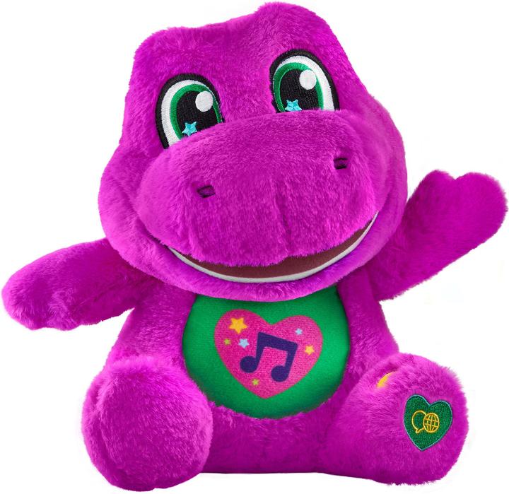 Actual product image Fisher-Price Barney's World Sing Along Barney Plush, 10.5-Inch Figure, Songs, Sounds & Soft Texture (27 cm)