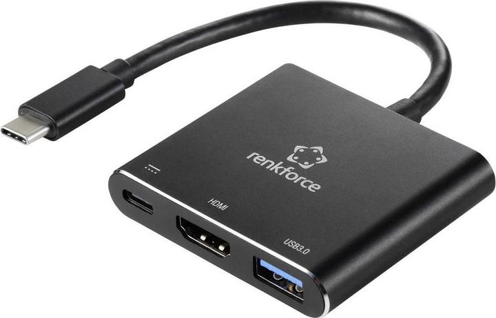 Renkforce RF-5133676 USB-C® / HDMI Adapter (1x USB-C® Stecker - 1x HDMI-Buchse (USB Typ-C, HDMI, USB-A, 20 cm)