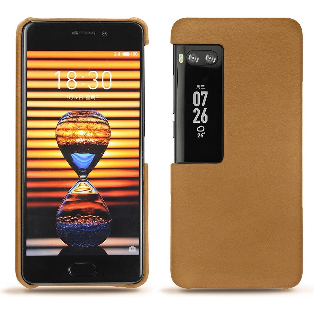 Noreve Lederschutzhülle (Meizu Pro 7), Smartphone Hülle, Braun