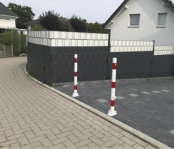 Produktbild kaiserkraft Absperrpfosten, Ø 60 mm, weiß / rot