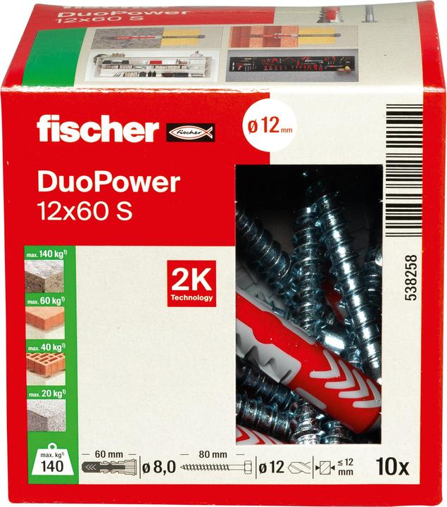 Image du produit Fischer DuoPower 12x60 S (10 pcs)
