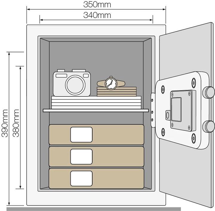 Image du produit Yale Tresor YEC, Elektronischer Möbeltresor mit Alarm & Tastenfeld, Alarmed Value Safe L, 40 l (40 l)