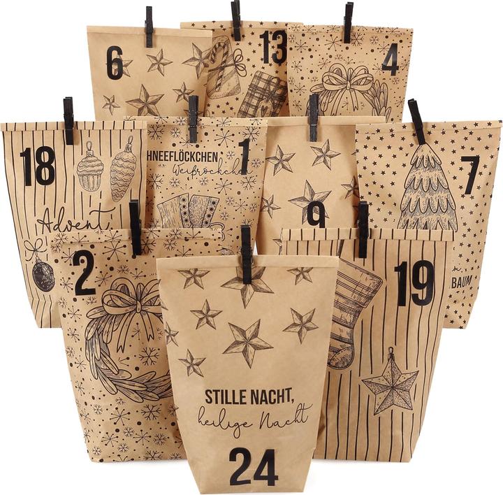 Papierdrachen Adventskalender zum Befüllen