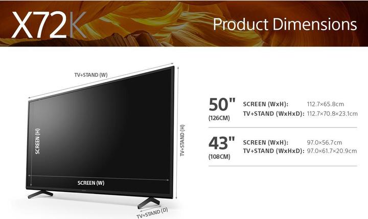 Actual product image Sony KD-43X72K (43", X72K, LCD, 4K, 2022)