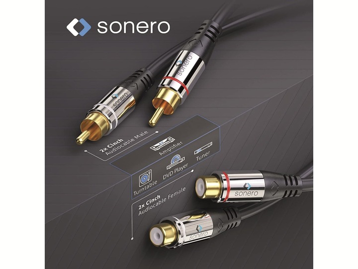 Actual product image Sonero Audio cable cinch - cinch 5 m (5 m, Extension)