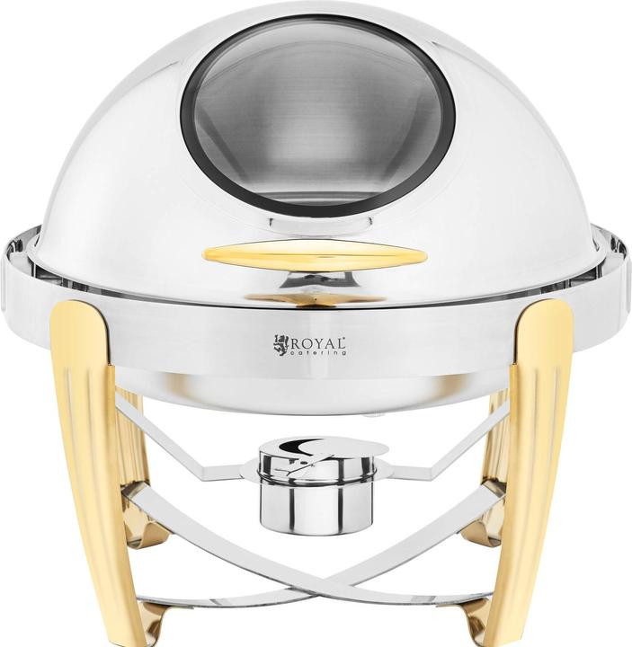 Immagine prodotto Royal Catering Chafing Dish Warmhaltebehälter Rechaud Wärmebehälter rund Goldakzente 6 L