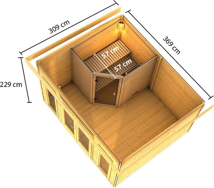 Actual product image Karibu Sauna Mainburg 2 Set A (Without oven)