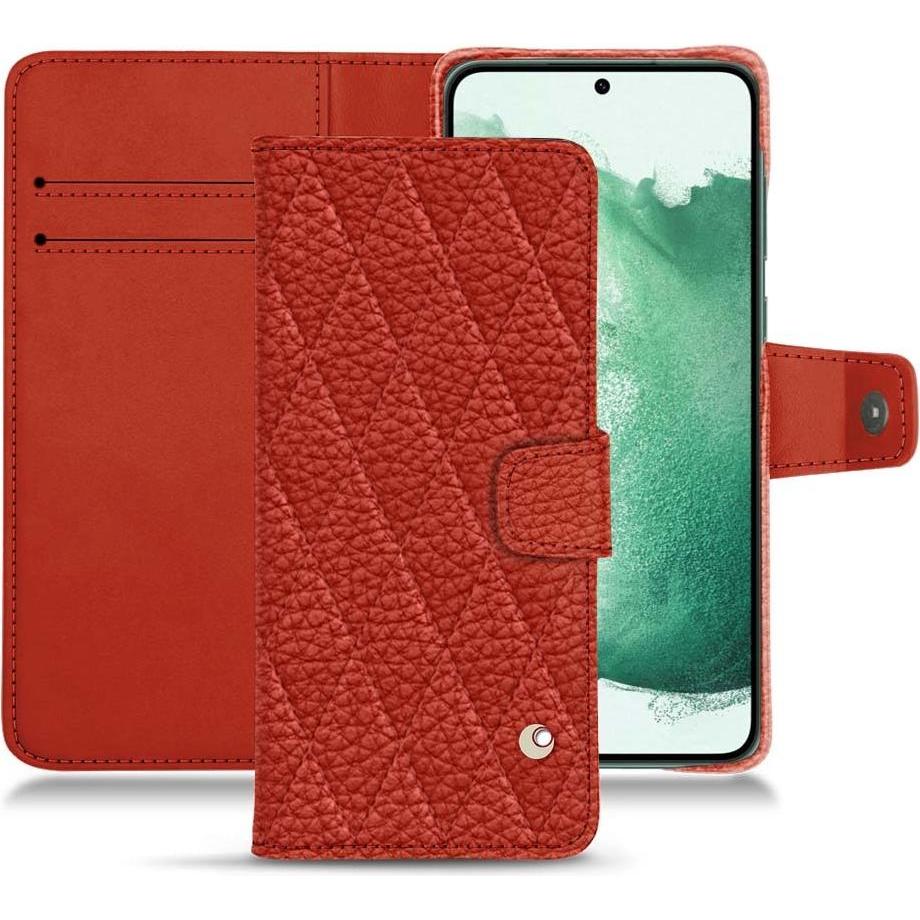 Noreve Lederschutzhülle Wallet (Samsung Galaxy S22+ 5G), Smartphone Hülle, Orange