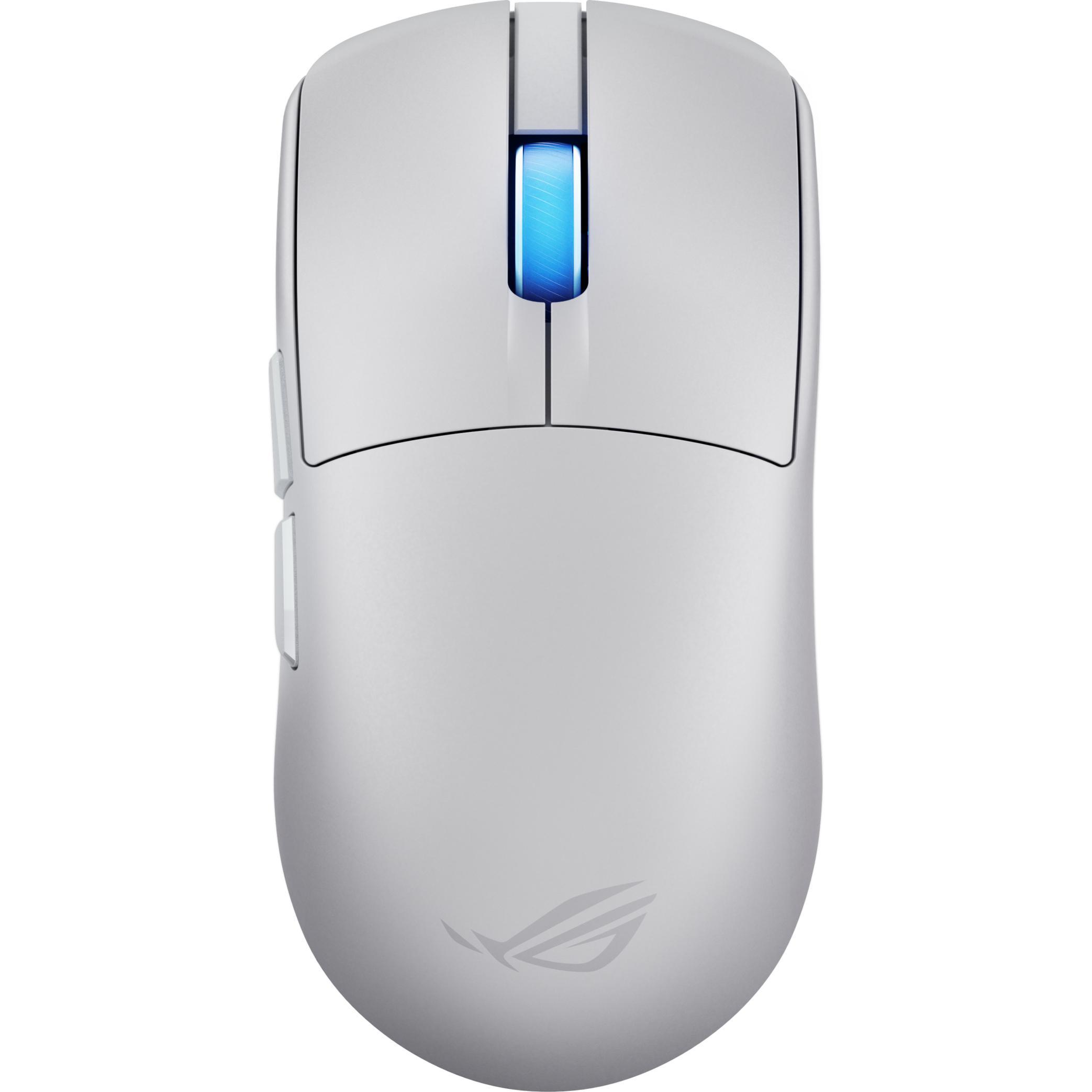 ASUS ROG Harpe II Ace (Kabellos, Kabelgebunden), Maus, Weiss