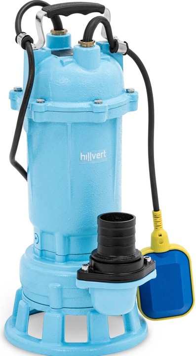 Produktbild Hillvert Tauchpumpe 500 l/min 2100 W Schwimmerschalter Schneidwerk Schmutzwasser Pumpe (Schmutzwasserpumpe)
